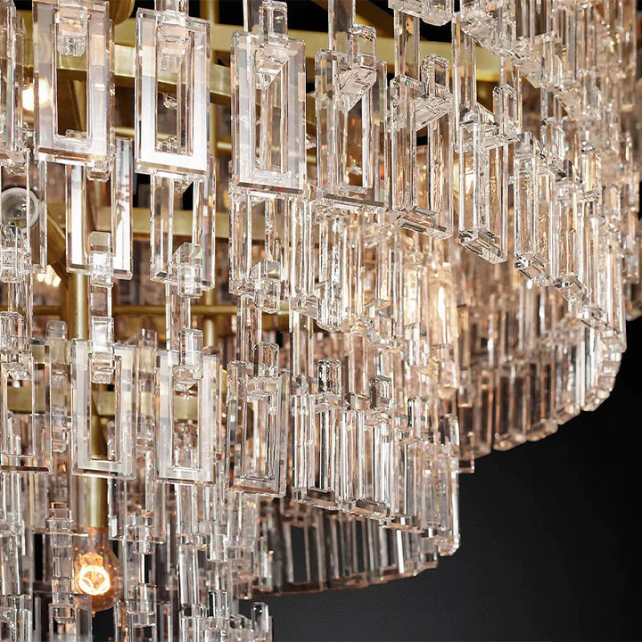 Radot 5 Tier Crystal Round Chandelier 60" for Living Room