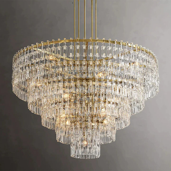 Radot 5 Tier Crystal Round Chandelier 60" for Living Room