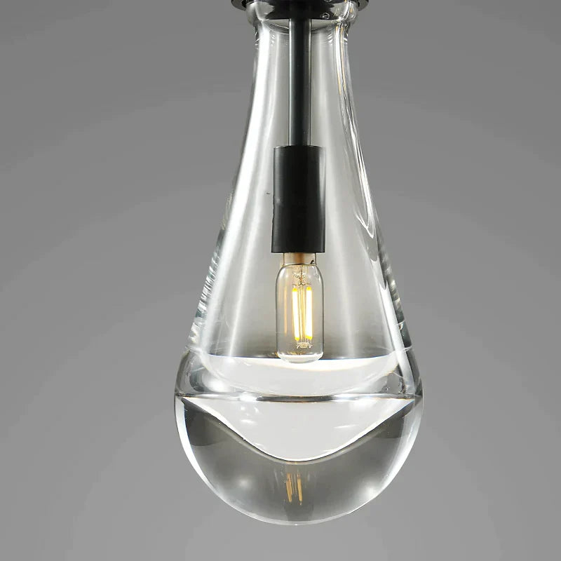 Raindrop Modern 5-light Cord Linear Chandelier Over Dining Table