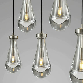 Raindrop Modern 5-light Cord Linear Chandelier Over Dining Table