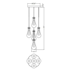 Raindrop Modern 5-light Cord Linear Chandelier Over Dining Table