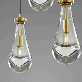 Raindrop Modern 5-light Cord Linear Chandelier Over Dining Table