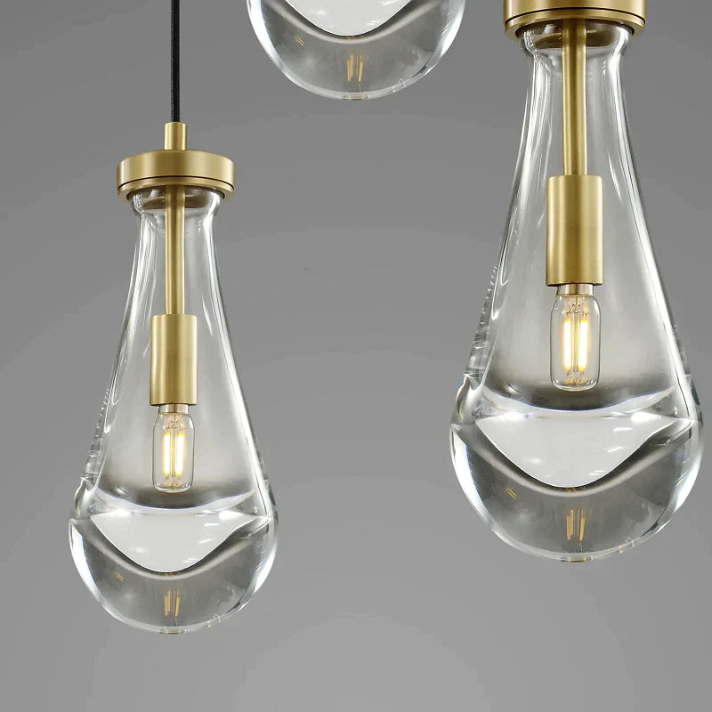 Raindrop Modern 5-light Cord Linear Chandelier Over Dining Table