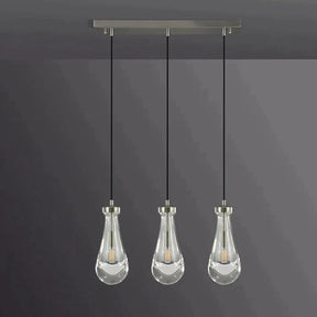 Raindrop Modern Linear Chandelier 3 Lights 22"L (Cord), Kitchen Island Chandelier