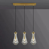Raindrop Modern Linear Chandelier 3 Lights 22"L (Cord), Kitchen Island Chandelier