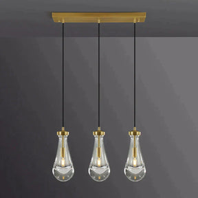 Raindrop Modern Linear Chandelier 3 Lights 22"L (Cord), Kitchen Island Chandelier