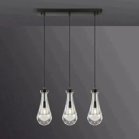 Raindrop Modern Linear Chandelier 3 Lights 22"L (Cord), Kitchen Island Chandelier