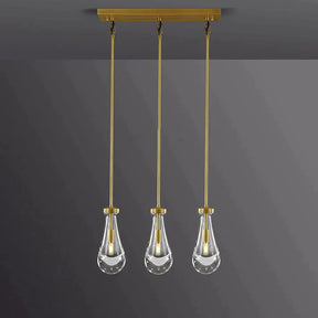Raindrop Modern Linear Chandelier 3 Lights 22"L (Cord), Kitchen Island Chandelier