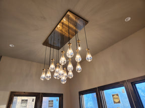 Raindrop Rectangular Chandelier W54" 13-Lights