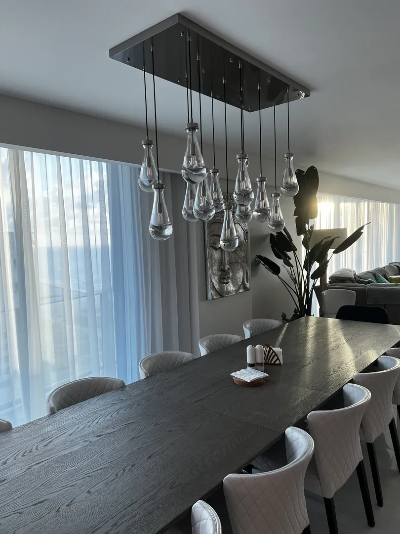 Raindrop Rectangular Chandelier W54" 13-Lights