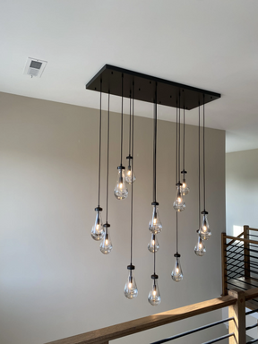Raindrop Rectangular Chandelier W72" 21-Lights