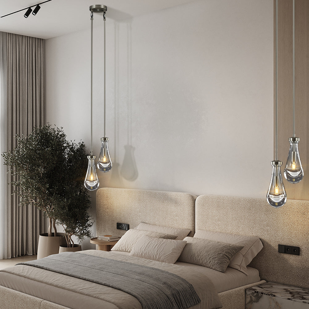 Raindrop Round Chandelier 2 Lights 5"D