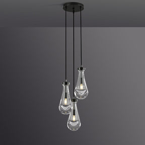 Raindrop round chandelier 8"(cord) 3-Light