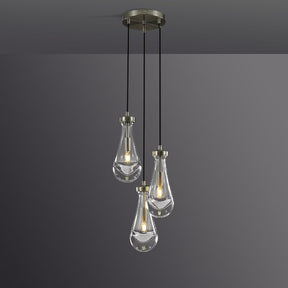 Raindrop round chandelier 8"(cord) 3-Light