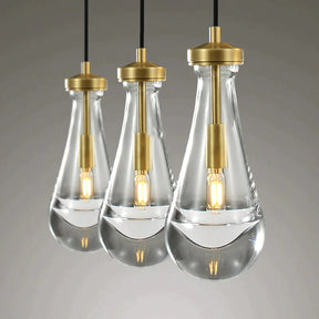 Raindrops Modern Glass Linear Chandelier 36'' 5-light( Rod)
