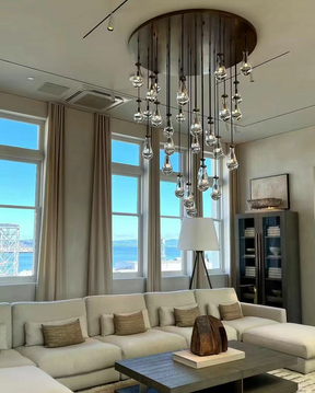 Raindrops Round Chandelier 60" For foyer, Staircase