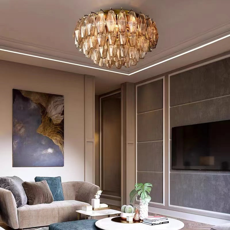 Renee Glass Round Flush Mount 17"