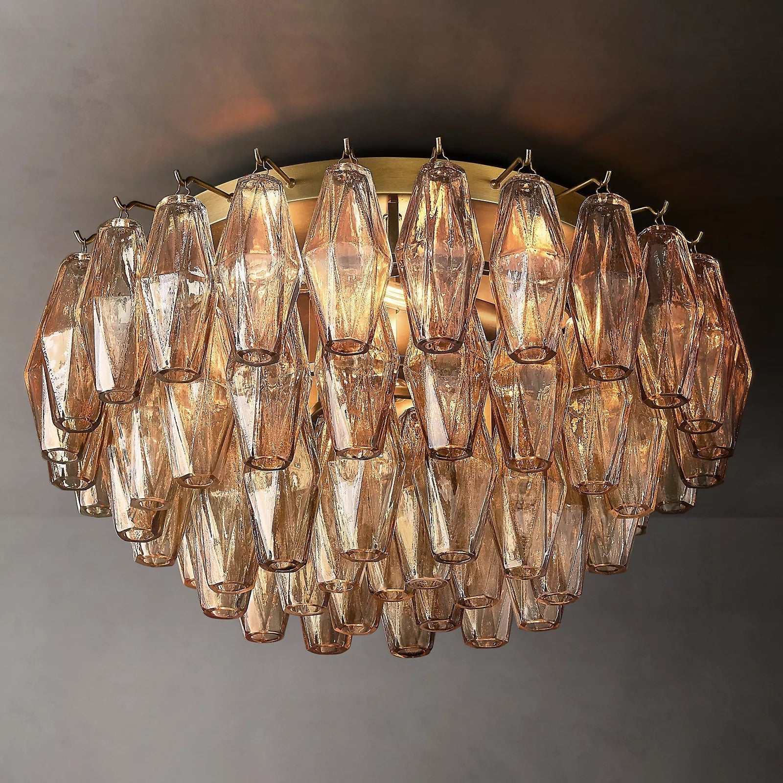 Renee Glass Round Flush Mount 24"