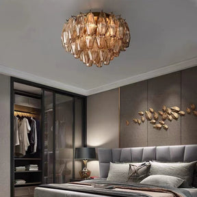 Renee Glass Round Flush Mount 24"