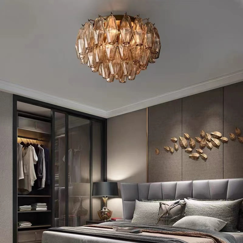 Renee Glass Round Flush Mount 24"