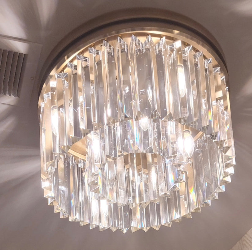 Rhys Crystal Round Flushmount 19"