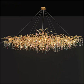 Runl Colorful Crystal Aluminum Branch Chandelier