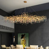 Runl Colorful Crystal Aluminum Branch Chandelier