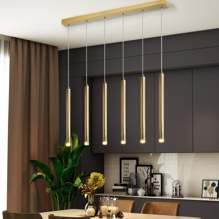 VEVANO same version,ET2 Flute 11.75" Linear Pendant,SKU# 3200 | MODEL# E10010-RG,chandelier,chandeliers,iron,Aluminum,kitchen island,pendent,dining pendent,gold,linear