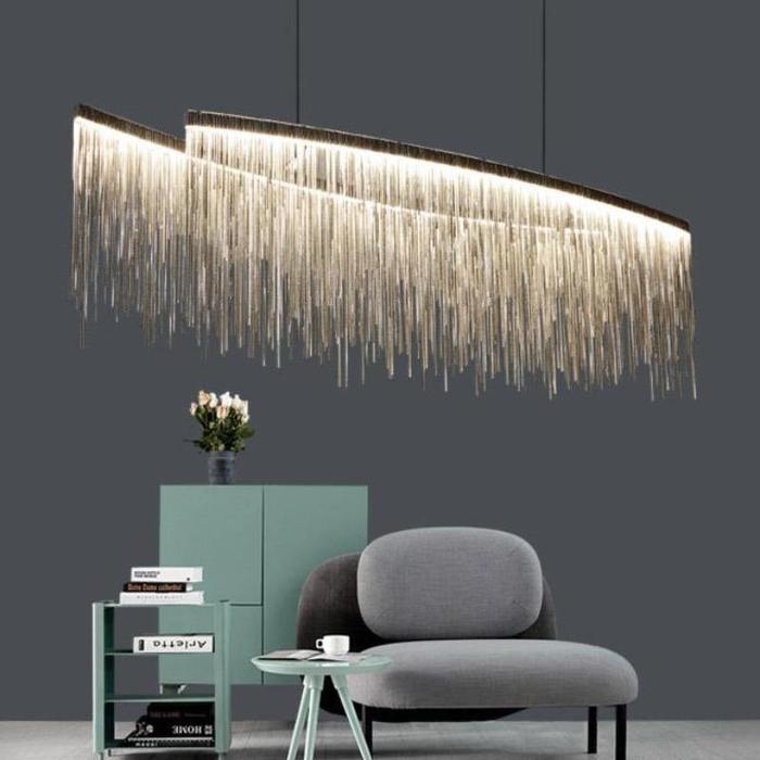 Selena Stainless Steel Chain Tassel Chandelier