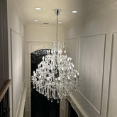 Oversized European Chrome Classic CanMLe Branch Crystal Chandelier for 2-Story/Duplex Buildings