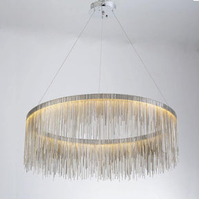 Tammy Aluminum Chain Tassel Round Chandelier for Living Room