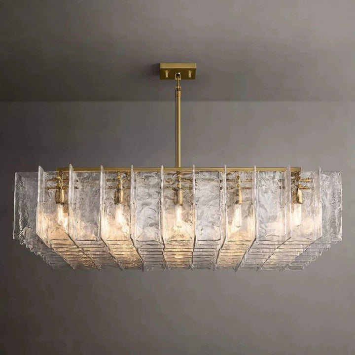 Travis Luxury Glass Square Chandelier 60"